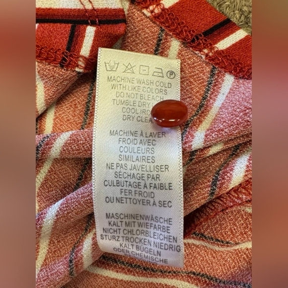 Adrianna Papell EUC Blouse 3/4 Sleeve Orange Stripped Size Small - Picture 8 of 8